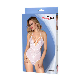 Боди с открытой спиной Candy Girl Mirabelle, кружево, сетка, белый, OS