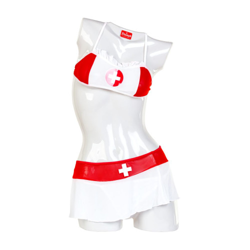 Кукла надувная Dolls-X by TOYFA Медсестра Emilia, реалистичная голова,брюнетка, с двумя отверстиями