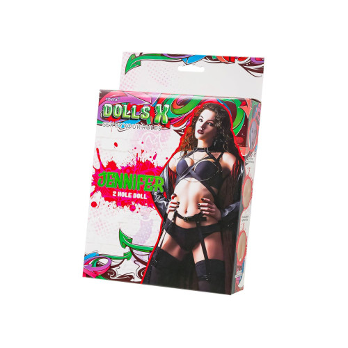 Кукла надувная Dolls-X by TOYFA Jennifer, шатенка, с двумя отверстиями, 150 см