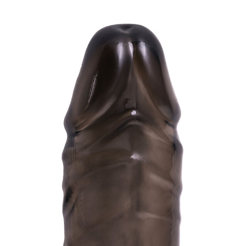 Насадка на пенис XLover by TOYFA для увеличения размера, TPE, черный прозрачный, 15,5 см