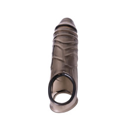 Насадка на пенис XLover by TOYFA для увеличения размера, TPE, черный прозрачный, 15,5 см