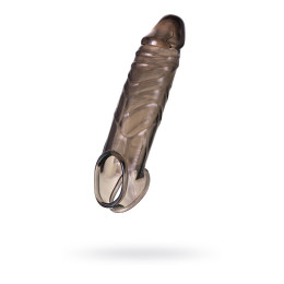 Насадка на пенис XLover by TOYFA для увеличения размера, TPE, черный прозрачный, 15,5 см