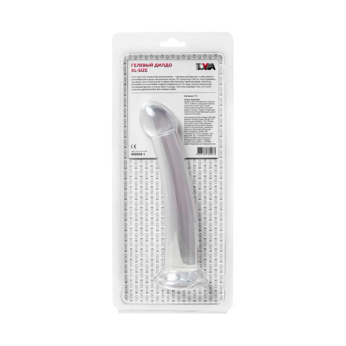 Нереалистичный фаллоимитатор TOYFA Basic Jelly Dildo XL, TPE, прозрачный, 22 см