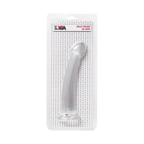 Нереалистичный фаллоимитатор TOYFA Basic Jelly Dildo XL, TPE, прозрачный, 22 см