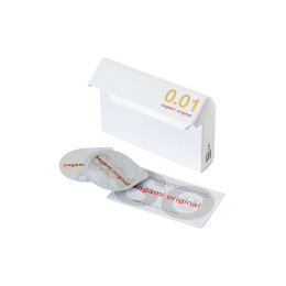 Презервативы Sagami, original 0.01, полиуретан, 17 см, 5,5 см, 5 шт.