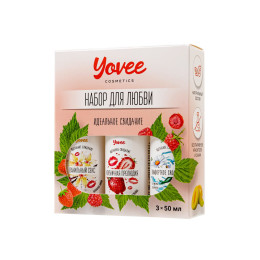 Набор гелей-смазок Yovee для любви (721004+721012+721054), вкус (клубн+ваниль) + увл (алоэ), 3х50 мл