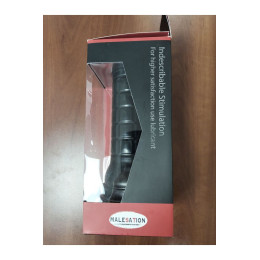 **АУТЛЕТ** Нереалистичный мастурбатор в колбе MALESATION Horny Pussy, TPE, черный, 25 см