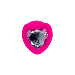 Анальная втулка ToDo by Toyfa Diamond Heart, силикон, розовый, 9,5 см, Ø 4 см