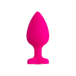 Анальная втулка ToDo by Toyfa Diamond Heart, силикон, розовый, 9,5 см, Ø 4 см