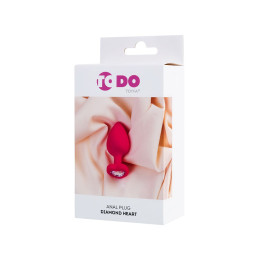 Анальная втулка ToDo by Toyfa Diamond Heart, силикон, розовый, 9,5 см, Ø 4 см