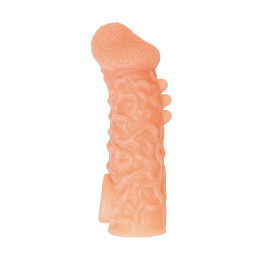 Насадка реалистичная KOKOS COCK SLEEVE с дополнительной стимуляцией, TPE, телесная, 13.8 см