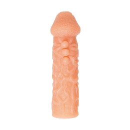 Насадка реалистичная KOKOS COCK SLEEVE с дополнительной стимуляцией, TPE, телесная, 13.8 см