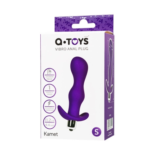 Анальная пробка с вибрацией A-Toys by TOYFA Kamet размера S, силикон, фиолетовый, 11,2 см