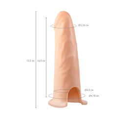 Фаллопротез RealStick Strap-On Oberon, TPE, телесный, 14 см