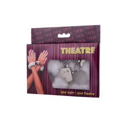 Наручники TOYFA Theatre, меховые, белые, 28 см.