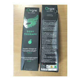 **АУТЛЕТ** Комплект для сладких игр Orgie Lips (массажное масло для поцелуев, перо), яблоко, 100 мл
