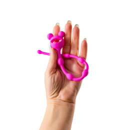 Анальная цепочка Штучки-Дрючки, силикон, розовый, 18 см