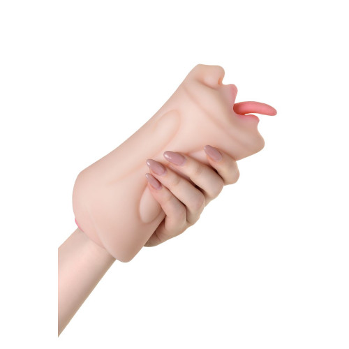 Мастурбатор реалистичный Juicy Pussy by TOYFA Fruity Tongue, рот и вагина, TPE, телесный,19 см