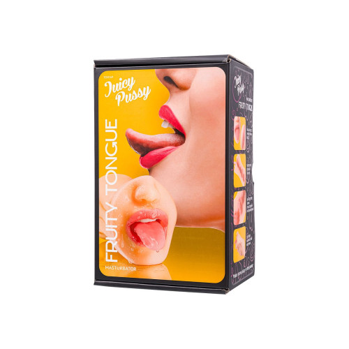 Мастурбатор реалистичный Juicy Pussy by TOYFA Fruity Tongue, рот и вагина, TPE, телесный,19 см