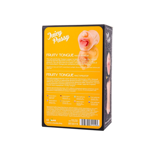 Мастурбатор реалистичный Juicy Pussy by TOYFA Fruity Tongue, рот и вагина, TPE, телесный,19 см