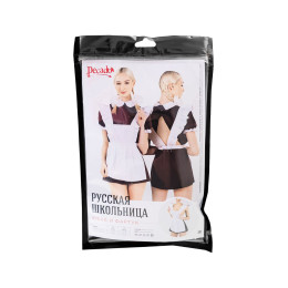 Нижняя часть костюма «Русская школьница», Pecado BDSM, юбка, фартук, коричнево-белый, 40-42