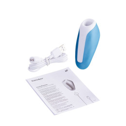 Вакуум-волновой бесконтактный стимулятор клитора Satisfyer Love Breeze, силикон, голубой, 9,5 см.