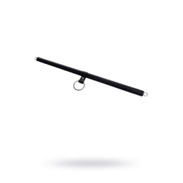 Распорка большая для фиксации Pecado BDSM, с кольцом, натуральная кожа и дерево, черная