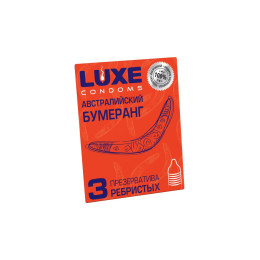 Презервативы Luxe, конверт «Австралийский бумеранг», 18 см, 5,2 см, 3 шт.