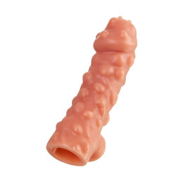 Насадка реалистичная KOKOS COCK SLEEVE 003-M с дополнительной стимуляцией, TPE, телесная, 15.6 см