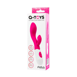 Вибратор с клиторальным стимулятором A-Toys by TOYFA Fela, силикон, розовый, 20,5 см