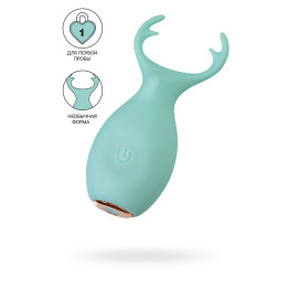 Вибратор Штучки-Дрючки, Mr. Moose, бирюзовый, силикон, 9,5 см