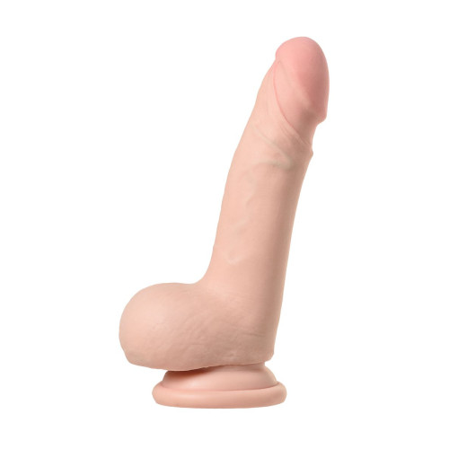 Реалистичный вибратор с пультом ДУ RealStick Elite Vibro, TPR, телесный, 10 режимов вибрации, 18,5см