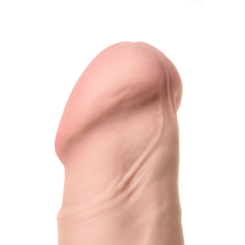 Реалистичный вибратор с пультом ДУ RealStick Elite Vibro, TPR, телесный, 10 режимов вибрации, 18,5см