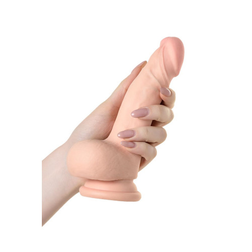 Реалистичный вибратор с пультом ДУ RealStick Elite Vibro, TPR, телесный, 10 режимов вибрации, 18,5см