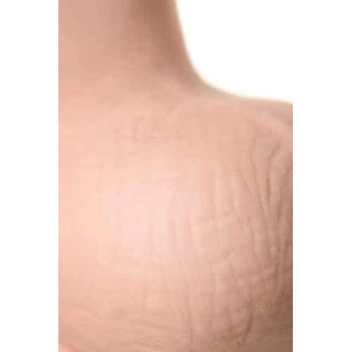 Реалистичный вибратор с пультом ДУ RealStick Elite Vibro, TPR, телесный, 10 режимов вибрации, 18,5см