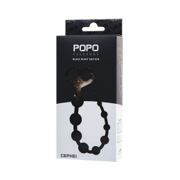 Анальные бусы POPO Pleasure by TOYFA Cephei, водонепроницаемые, силикон, черные, 33,5 см, Ø 2,4 см