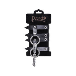 Наручники Pecado BDSM, однослойные из двух ремешков, натуральная кожа, черные