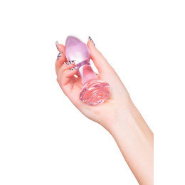 Анальная втулка Sexus Glass, стекло, розовая, 12,6 см