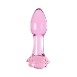Анальная втулка Sexus Glass, стекло, розовая, 12,6 см