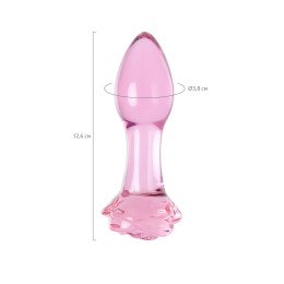Анальная втулка Sexus Glass, стекло, розовая, 12,6 см