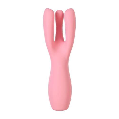 Вибростимулятор Satisfyer Threesome 3, силикон, розовый, 14 см