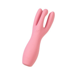 Вибростимулятор Satisfyer Threesome 3, силикон, розовый, 14 см