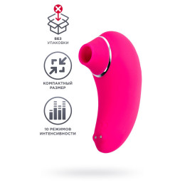 Вакуум-волновой бесконтактный стимулятор клитора, силикон, розовый, 10 см (в пакете)