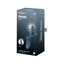 Вибратор и ротатор с функцией нагрева Satisfyer Heat Flex 4, силикон, серый