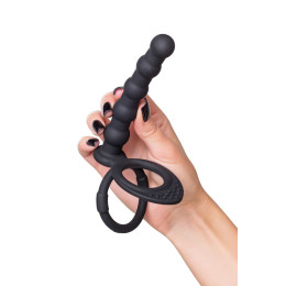 Насадка на пенис для двойного проникновения Black&Red by TOYFA, силикон, черный, 19,5 см