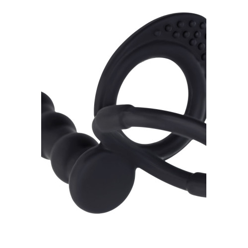 Насадка на пенис для двойного проникновения Black&Red by TOYFA, силикон, черный, 19,5 см