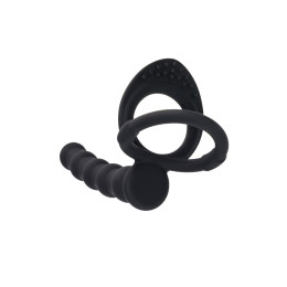 Насадка на пенис для двойного проникновения Black&Red by TOYFA, силикон, черный, 19,5 см