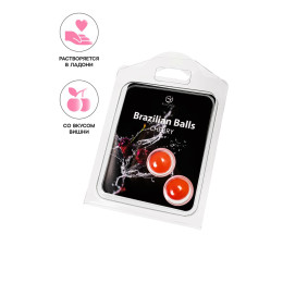 Массажное масло SECRET PLAY BRAZILIAN BALLS, вишня, 2 х 4 гр