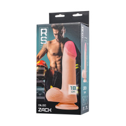 Фаллоимитатор на присоске RealStick Elite Zack, TPR, телесный, 18 см