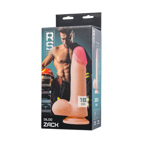 Фаллоимитатор на присоске RealStick Elite Zack, TPR, телесный, 18 см